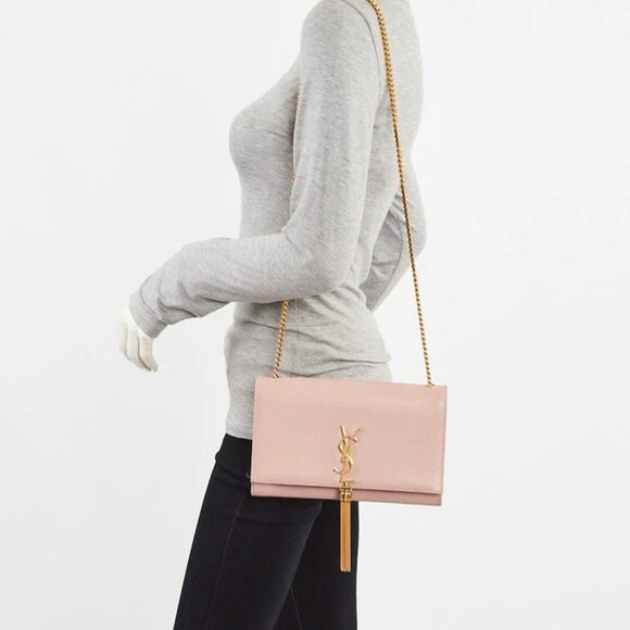 Yves Saint Laurent Pink Leather Monogram Medium Kate Tassel Bag 795-042925 - Picture 12 of 12